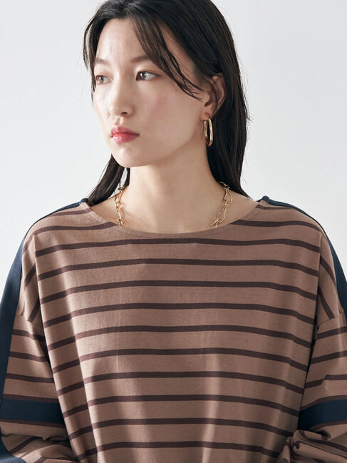 earth music&ecology「カラーパイピングボーダープルオーバー」|Tシャツ・カットソー|