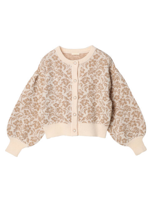 earth music&ecology「フラワージャガードニットカーディガン」|カーディガン|