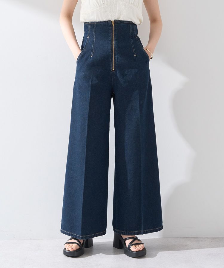 earth music&ecology「フロントZIPバックレースアップデニム」|デニム|