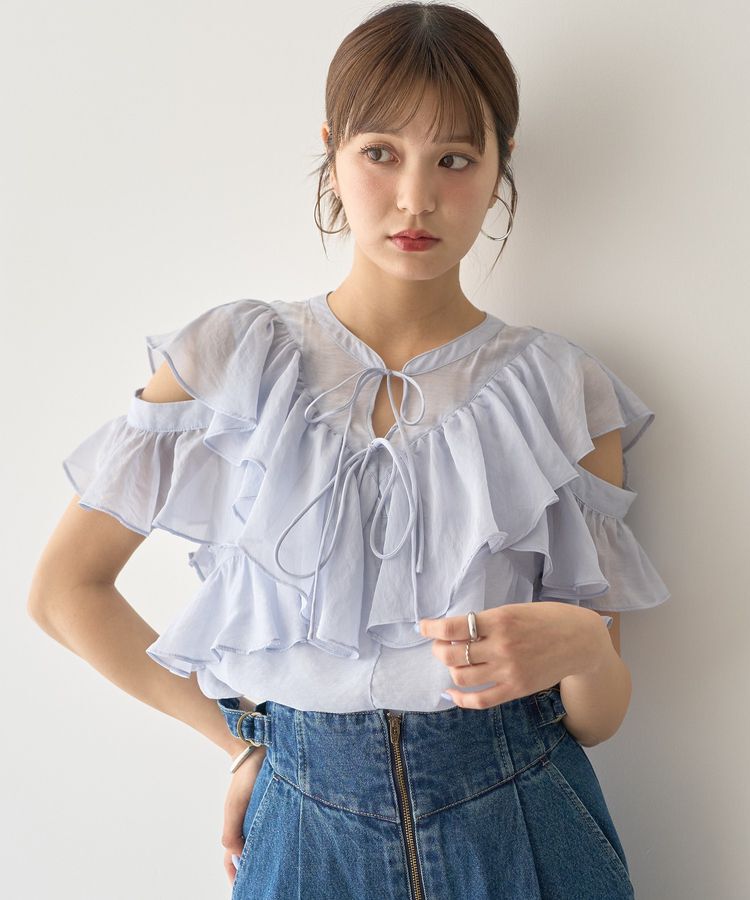 earth music&ecology「2WAYフリルブラウス」|シャツ・ブラウス|Sax