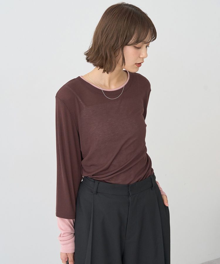 earth music&ecology「レイヤードシアープルオーバー」|Tシャツ・カットソー|