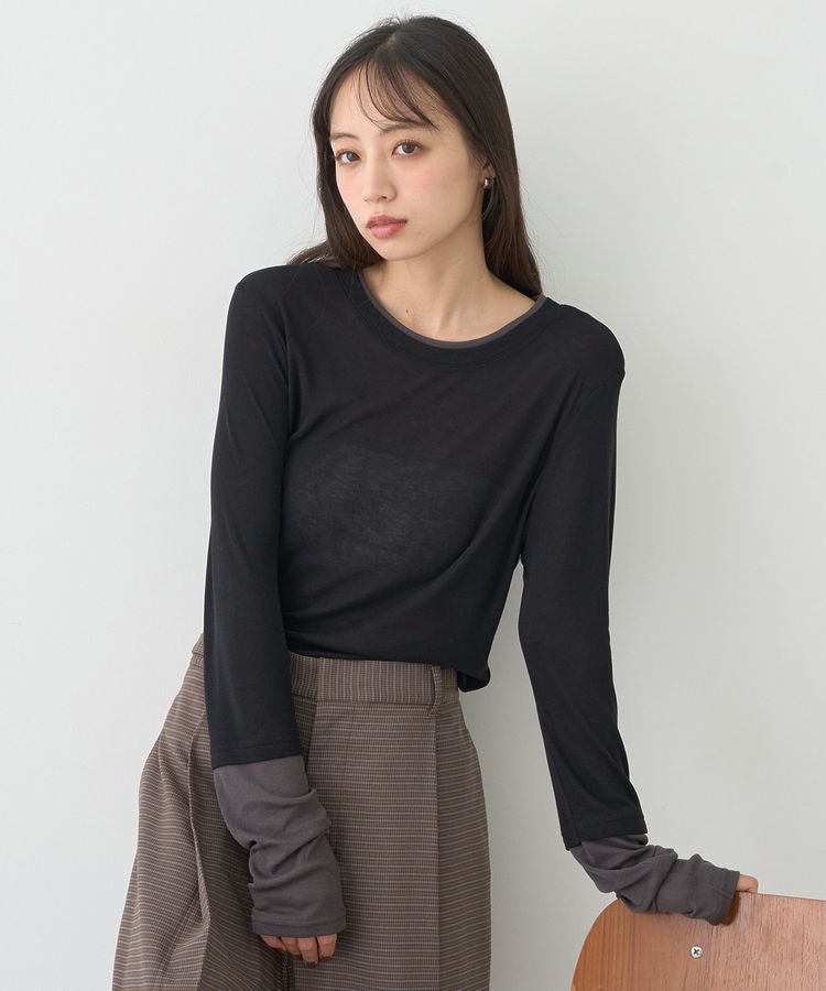 earth music&ecology「レイヤードシアープルオーバー」|Tシャツ・カットソー|