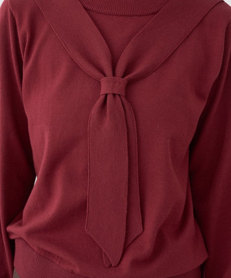 earth music&ecology「ボウタイニットプルオーバー」|ニット・セーター|