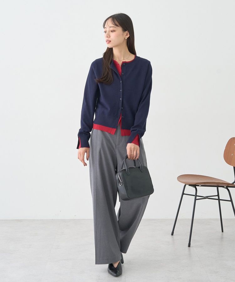 earth music&ecology「バイカラーレイヤード風カーディガン」|カーディガン|