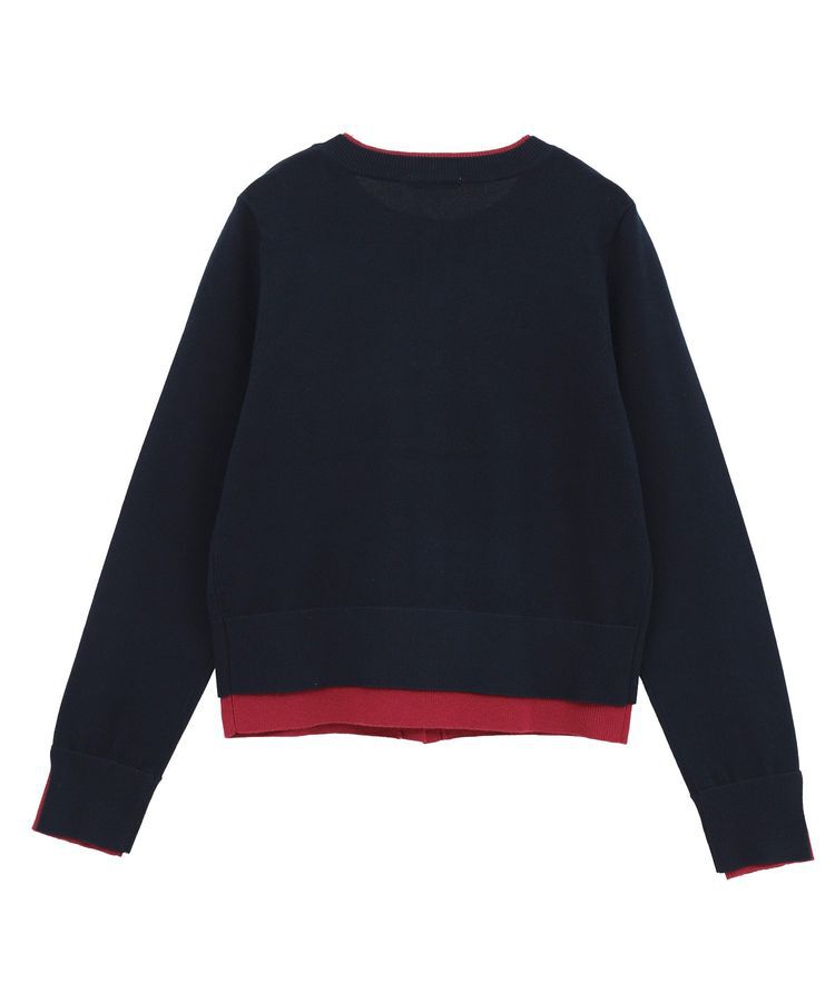 earth music&ecology「バイカラーレイヤード風カーディガン」|カーディガン|