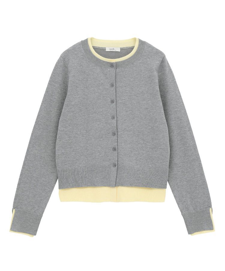 earth music&ecology「バイカラーレイヤード風カーディガン」|カーディガン|