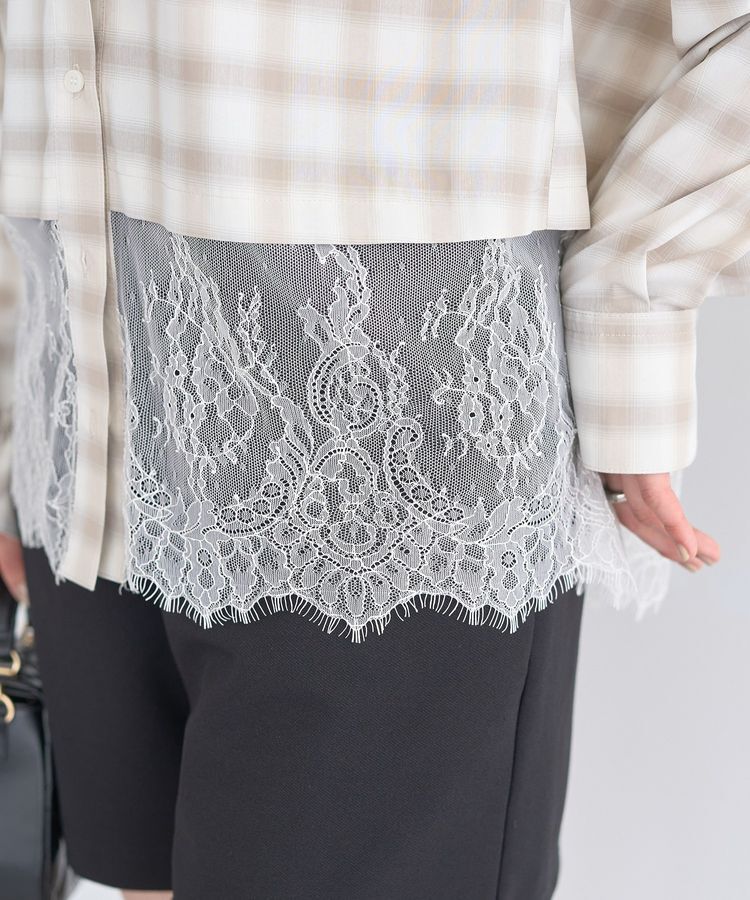 earth music&ecology「適ON レースヘムシャツ」|シャツ・ブラウス|