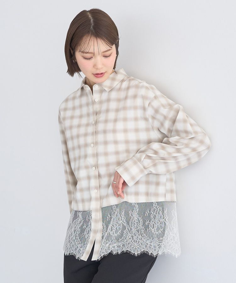 earth music&ecology「適ON レースヘムシャツ」|シャツ・ブラウス|