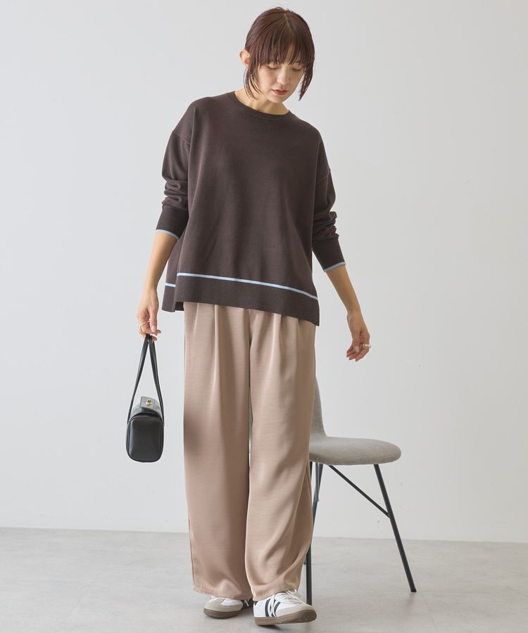 AMERICAN HOLIC「バイカラークルーネックニットプルオーバー」|ニット・セーター|