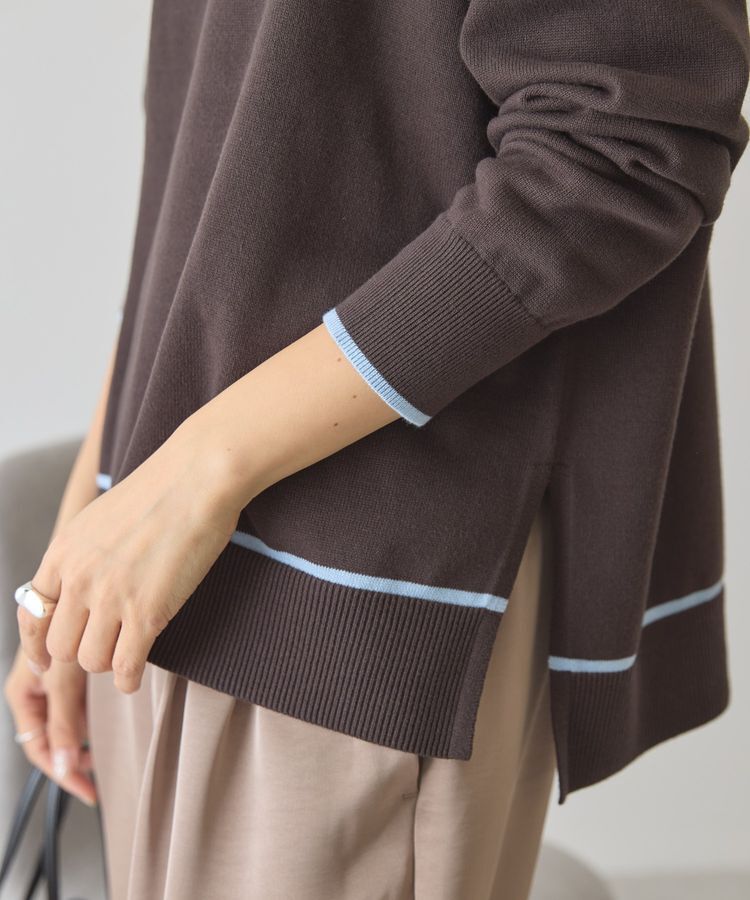 AMERICAN HOLIC「バイカラークルーネックニットプルオーバー」|ニット・セーター|