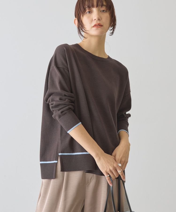 AMERICAN HOLIC「バイカラークルーネックニットプルオーバー」|ニット・セーター|