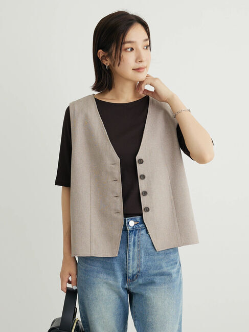 Green Parks「ヘリンボーンベスト」|ベスト・ジレ|