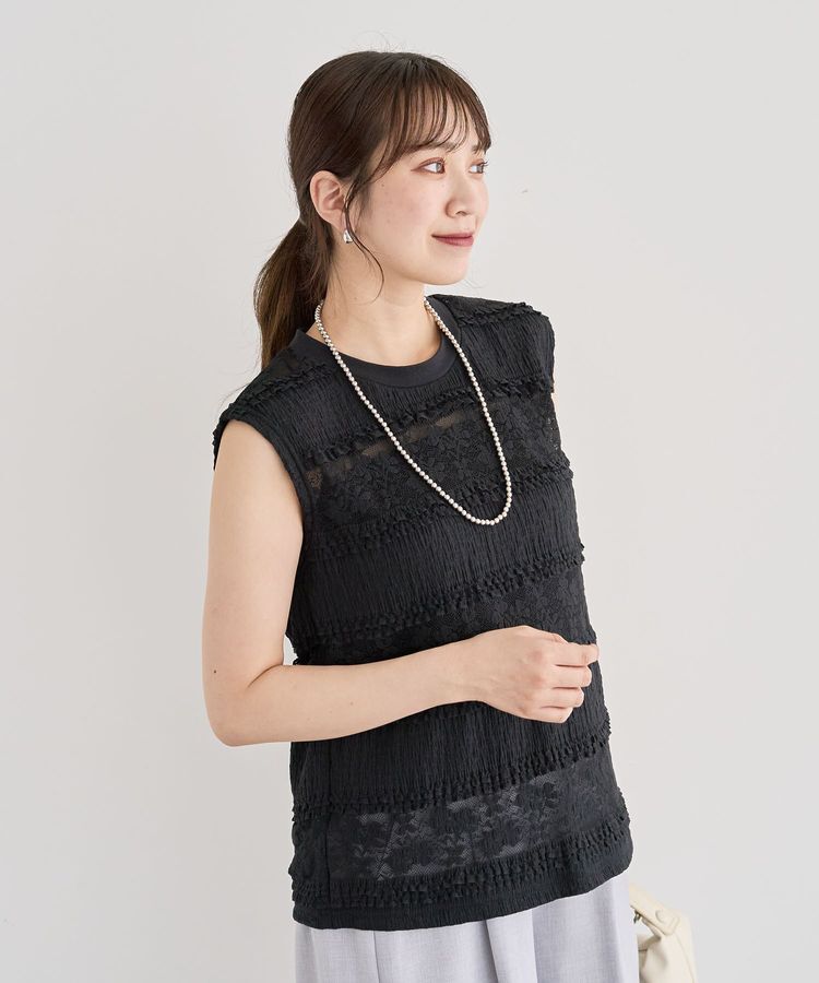 Green Parks「・SUGAR SPOON フリルレースノースリーブ」|Tシャツ・カットソー|