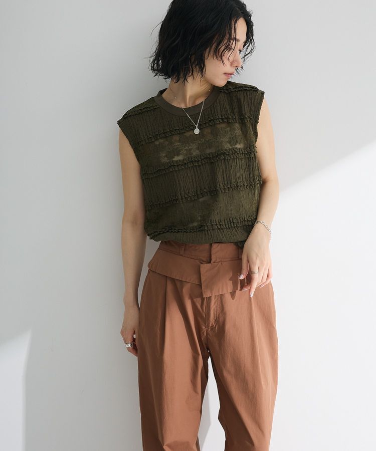 Green Parks「・SUGAR SPOON フリルレースノースリーブ」|Tシャツ・カットソー|