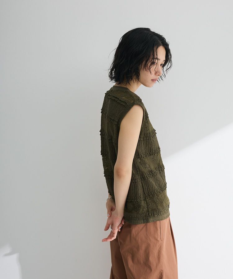 Green Parks「・SUGAR SPOON フリルレースノースリーブ」|Tシャツ・カットソー|