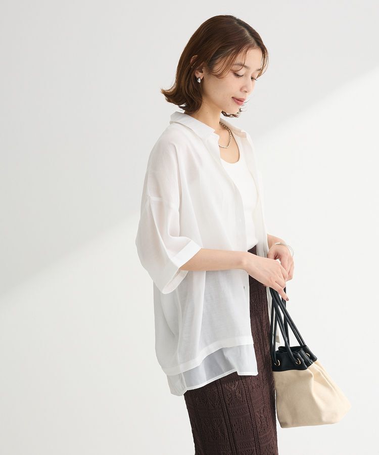 Green Parks「裾レイヤードショートスリーブシャツⅡ」|シャツ・ブラウス|