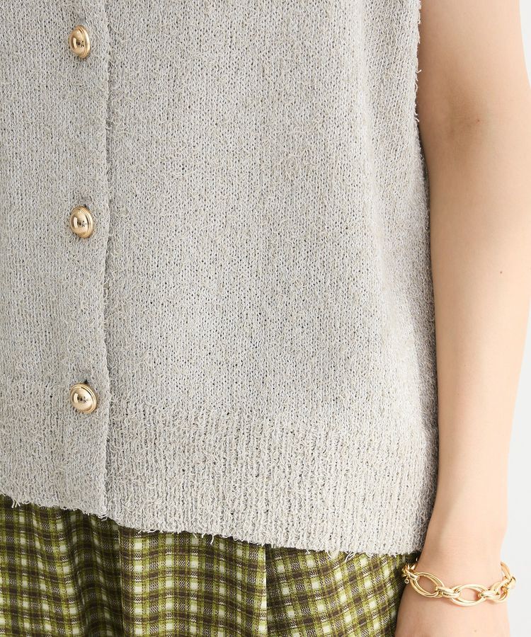 Green Parks「ツィード風金釦ニットベスト」|ベスト・ジレ|