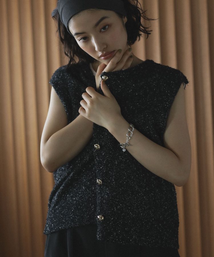 Green Parks「ツィード風金釦ニットベスト」|ベスト・ジレ|