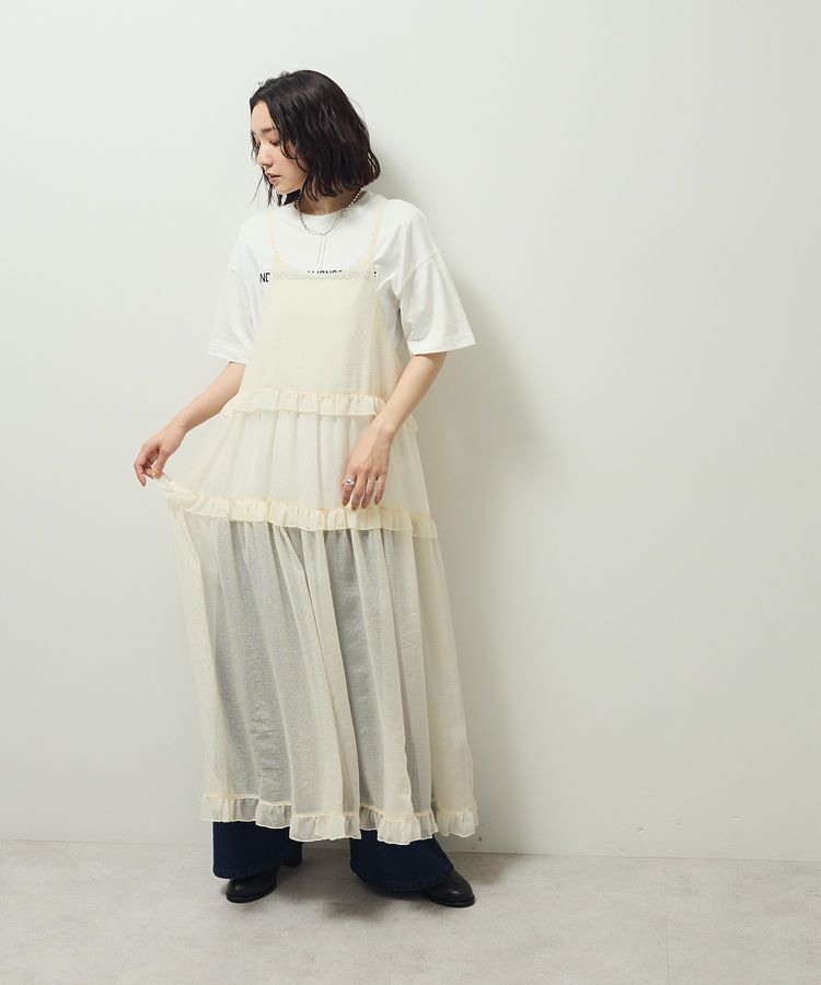 Green Parks「・Petit Fleur シアーティアードキャミワンピ」|ワンピース|Ivory