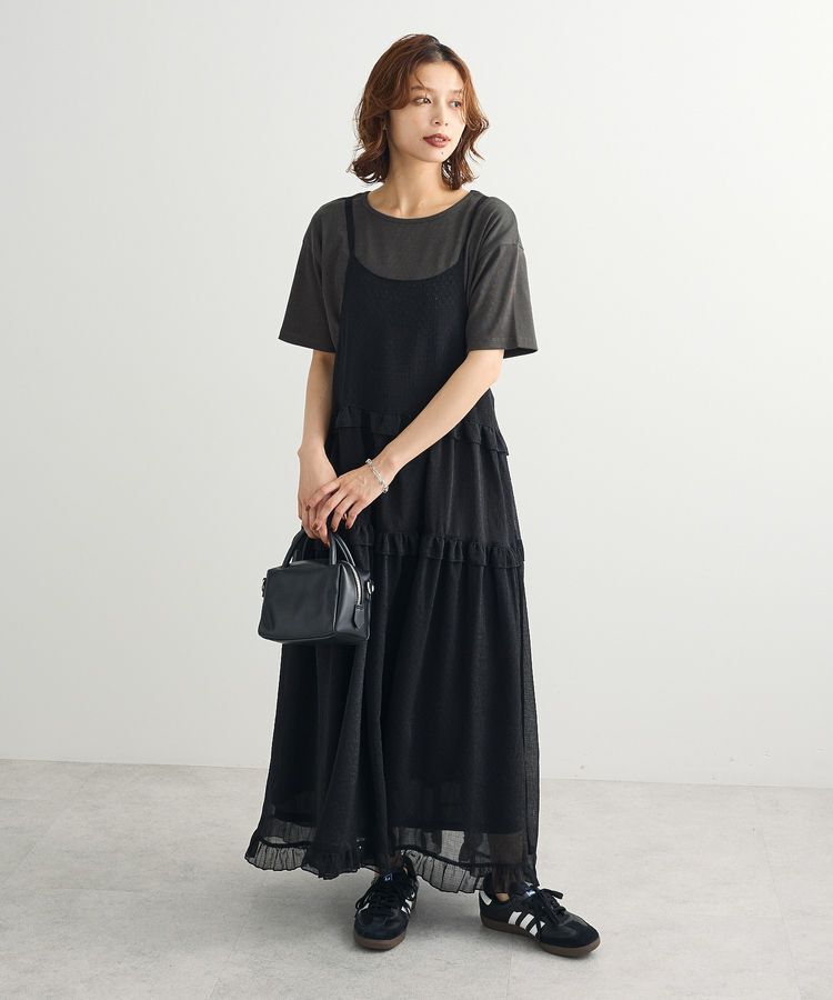 Green Parks「・Petit Fleur シアーティアードキャミワンピ」|ワンピース|Black