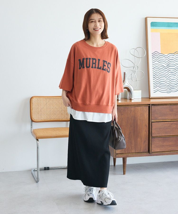 Green Parks「5分袖刺繍ロゴトレTEE」|Tシャツ・カットソー|