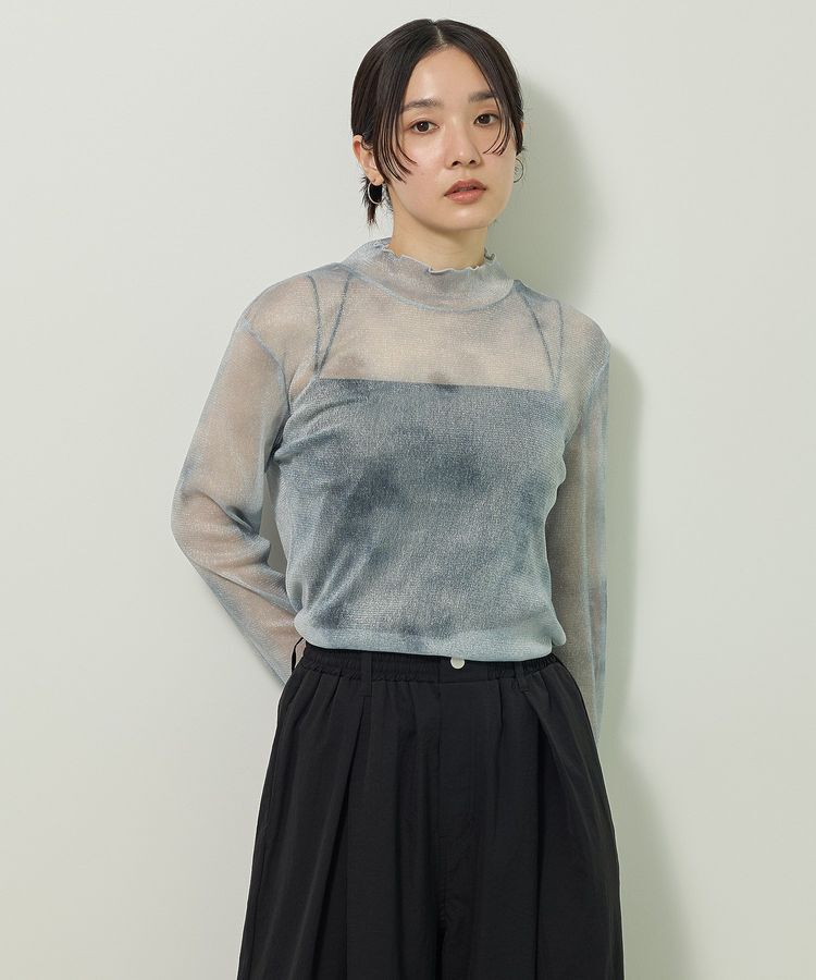 Green Parks「シアー柄プルオーバー」|Tシャツ・カットソー|Charcoal Gray