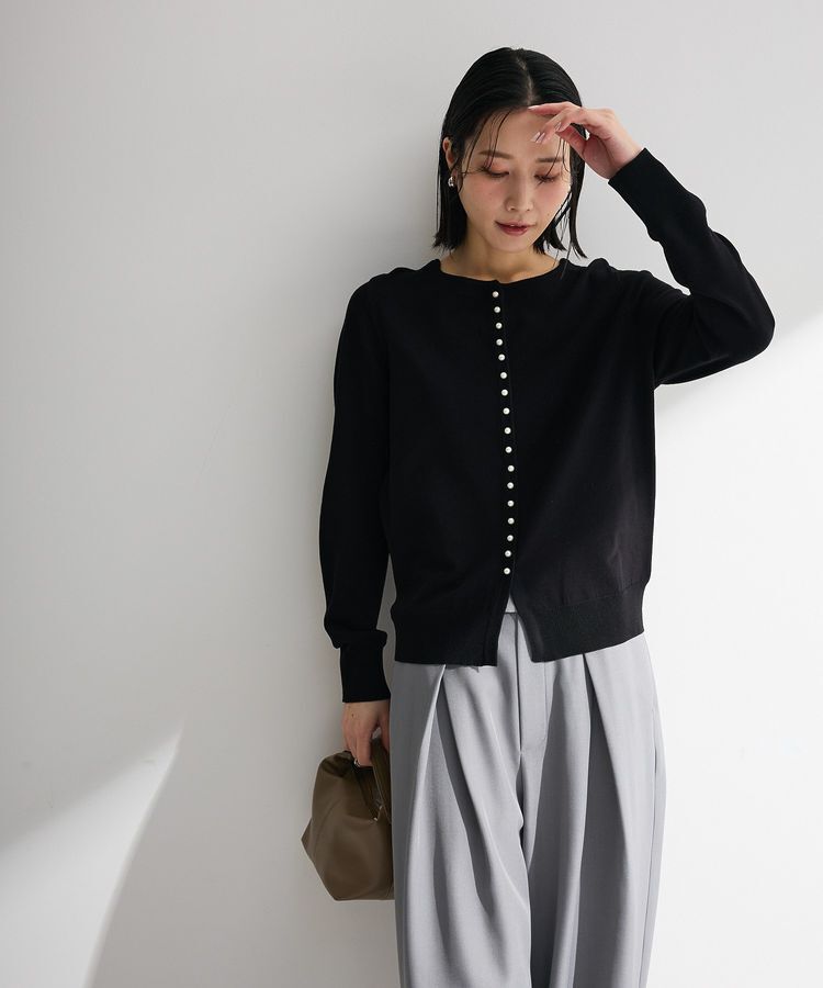 Green Parks「パール調ボタン付き2WAYニットプルオーバー」|ニット・セーター|