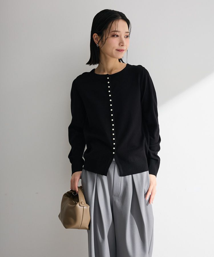 Green Parks「パール調ボタン付き2WAYニットプルオーバー」|ニット・セーター|