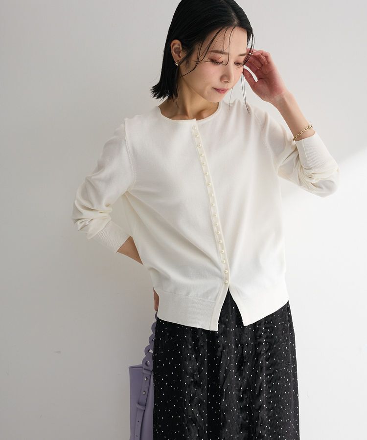 Green Parks「パール調ボタン付き2WAYニットプルオーバー」|ニット・セーター|