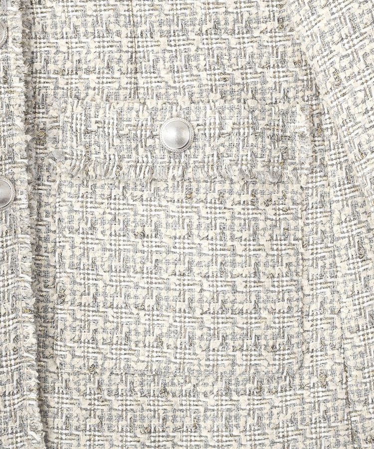 YECCA VECCA「ノーカラーツイードジャケット」|テーラードジャケット|