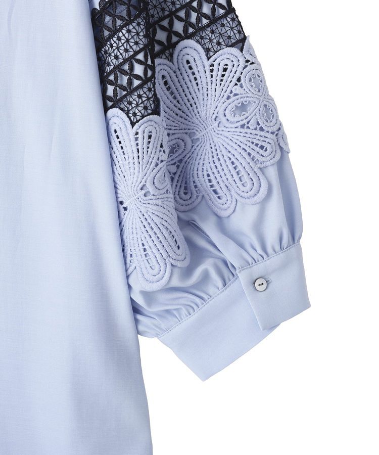 YECCA VECCA「レース切替スキッパーブラウス」|シャツ・ブラウス|