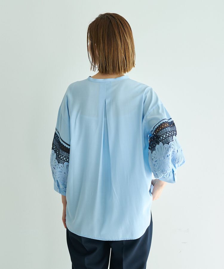 YECCA VECCA「レース切替スキッパーブラウス」|シャツ・ブラウス|