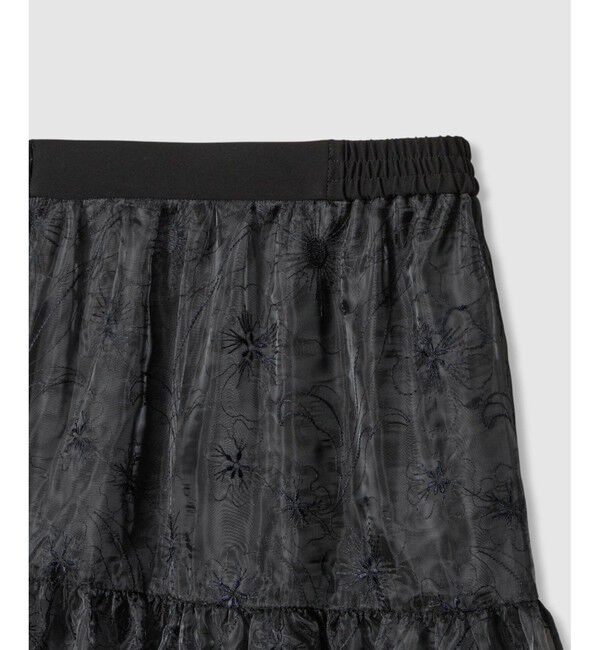LOULOU WILLOUGHBY「【LOULOU WILLOUGHBY】オーガンジーフラワー刺繍スカート」|スカート|