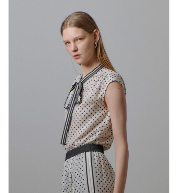 allureville「パネルドットプリントボウタイブラウス」|シャツ・ブラウス|