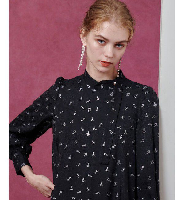 LOULOU WILLOUGHBY「【LOULOU WILLOUGHBY】KEYジャガードフレアワンピース」|ワンピース|