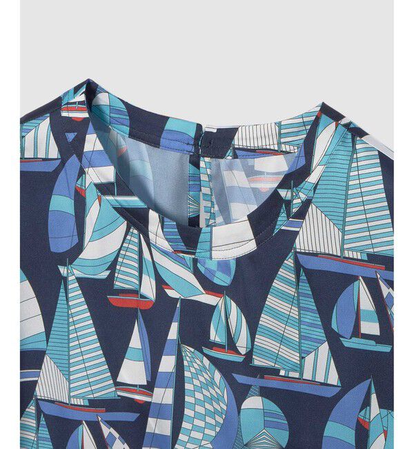 LOULOU WILLOUGHBY「【LOULOU WILLOUGHBY】RATTI マリーナプリント Ｔブラウス」|シャツ・ブラウス|