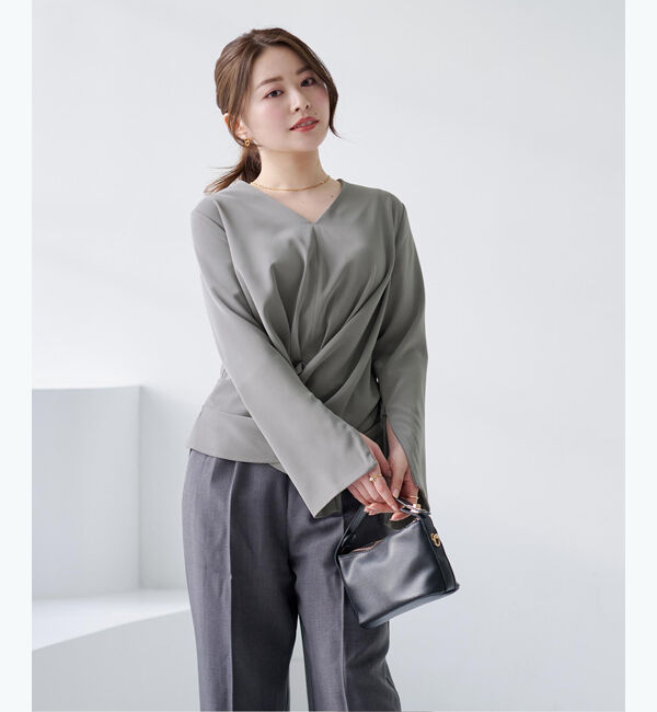 ur's「【尾﨑真衣さんコラボアイテム】2wayスリットスリーブカシュクールブラウス」|シャツ・ブラウス|