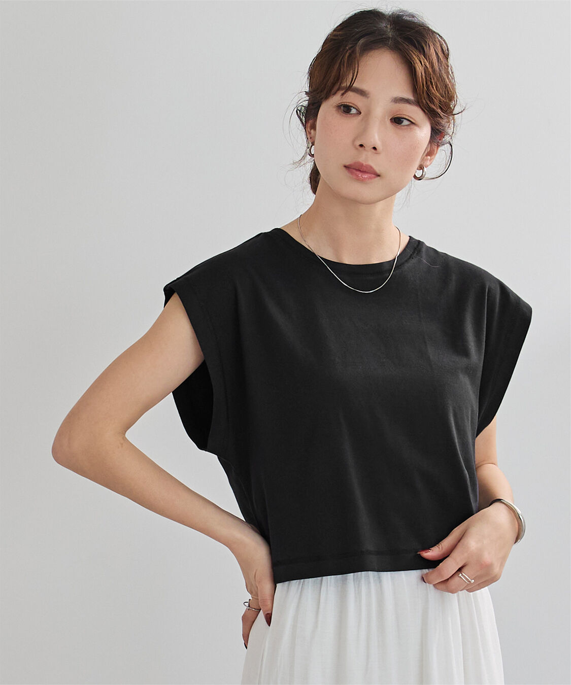 ur's「汗染み防止ワイドスリーブTシャツ」|Tシャツ・カットソー|ブラック
