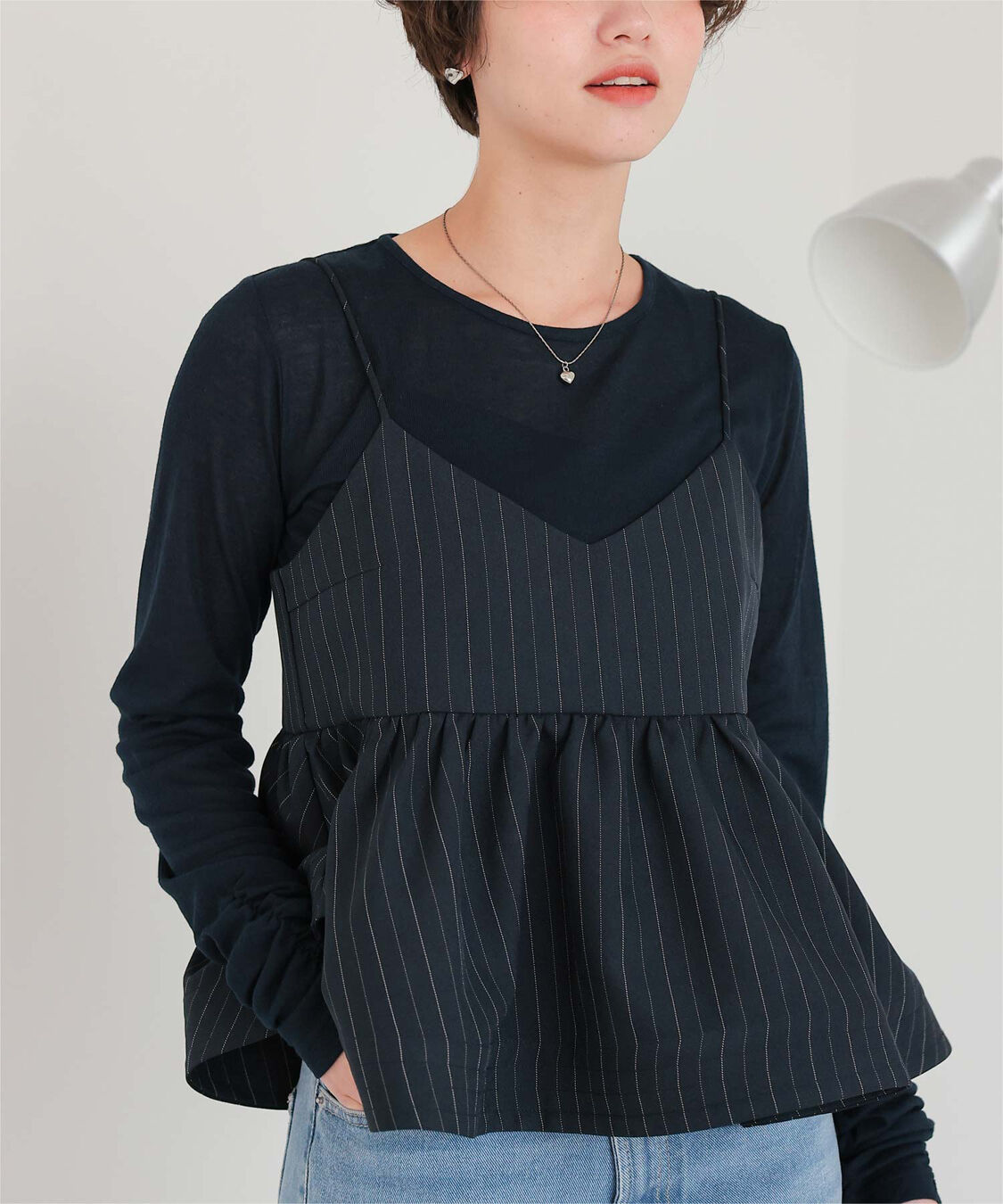 titivate「着心地抜群シアークルーネックトップス」|Tシャツ・カットソー|ネイビー