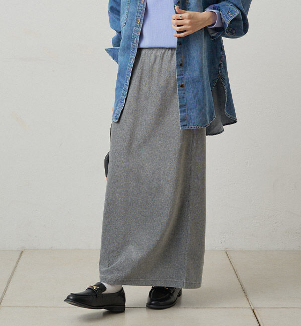  「【サイズ展開/＠yns628＆＠e_r_i_125企画】ストレッチコールスカート」|スカート|グレー