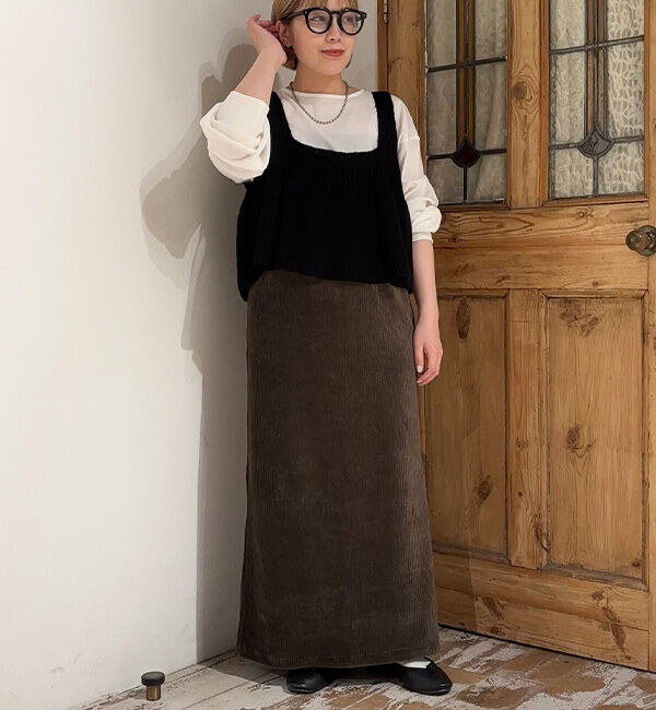  「【サイズ展開/＠yns628＆＠e_r_i_125企画】ストレッチコールスカート」|スカート|