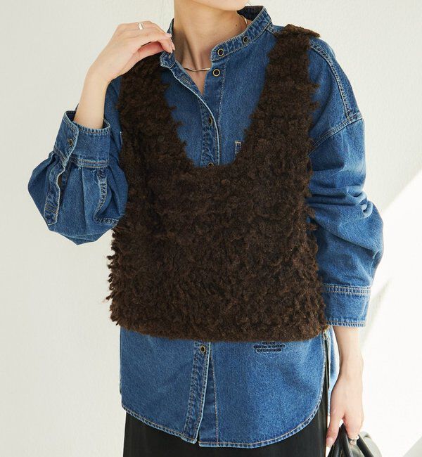  「デニムバンドカラーシャツ」|シャツ・ブラウス|