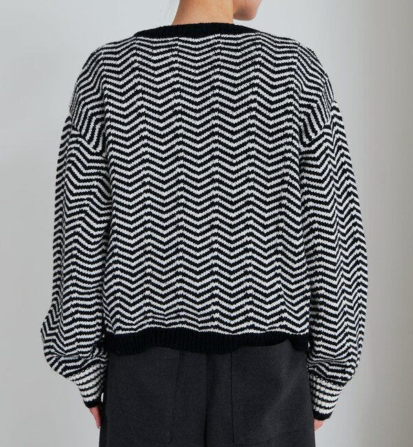  「ヘリンボーン編みニットカーディガン」|カーディガン|