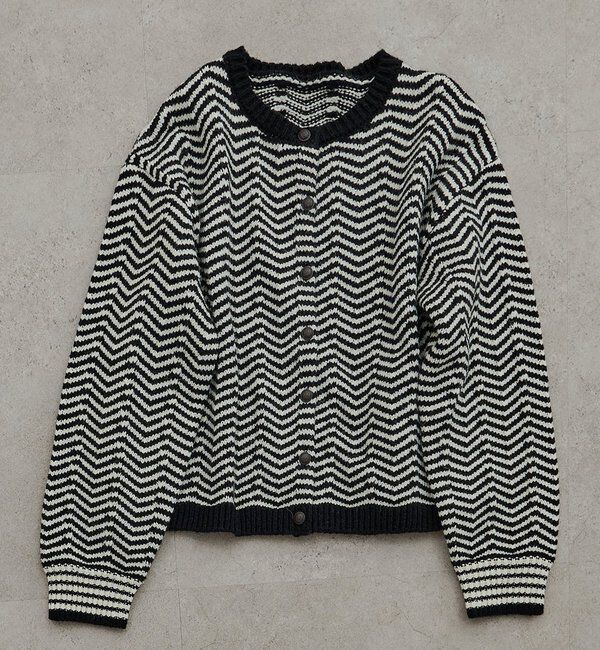  「ヘリンボーン編みニットカーディガン」|カーディガン|