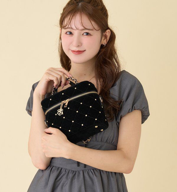  「チャーム付きキルティングバニティバッグ」|ショルダー・メッセンジャー|