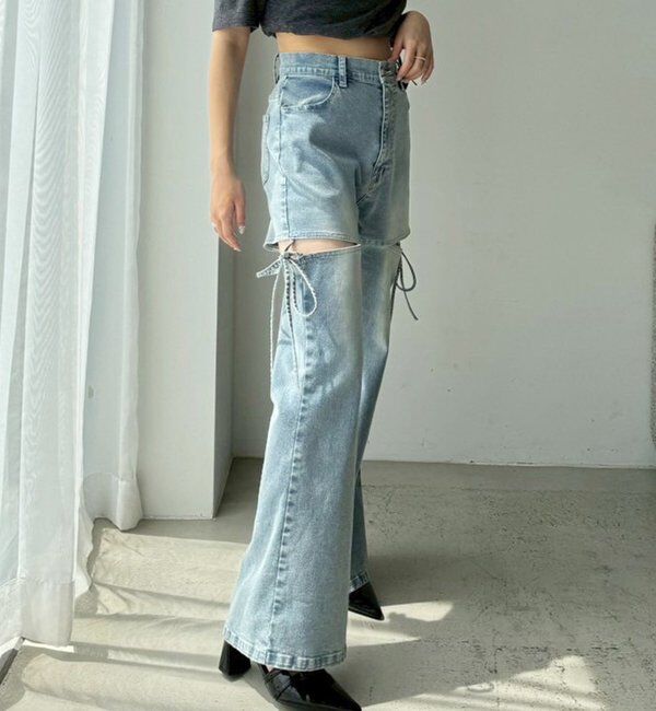  「サイドあき美脚ストレッチデニム」|その他|