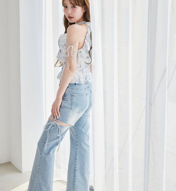  「サイドあき美脚ストレッチデニム」|その他|