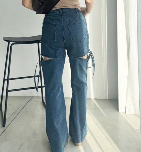  「サイドあき美脚ストレッチデニム」|その他|