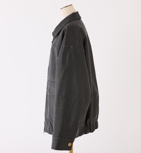  「ミドルエコレザージャケット」|テーラードジャケット|