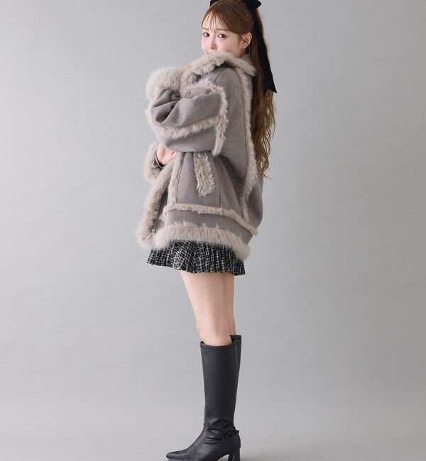  「フェイクムートンロングジャケット」|ダウンベスト・ベスト|